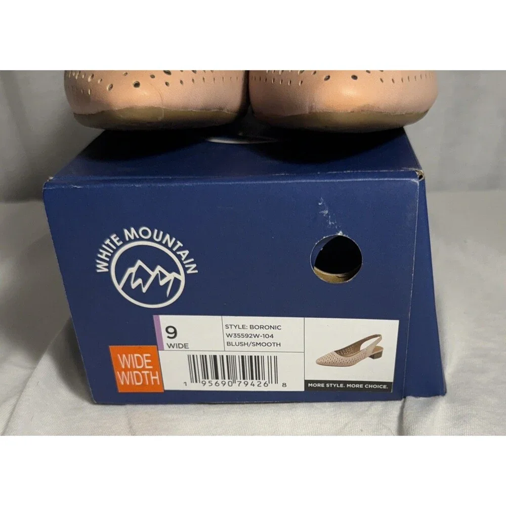 NEW NIB White Mountain Womens Boronic Slingback Size 9 WIDE shoes Heels